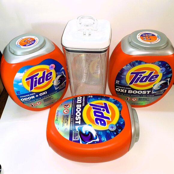 3 - Tide Pods empty containers + 1 Better Homes & Garden Canister - pre-own - Picture 5 of 10